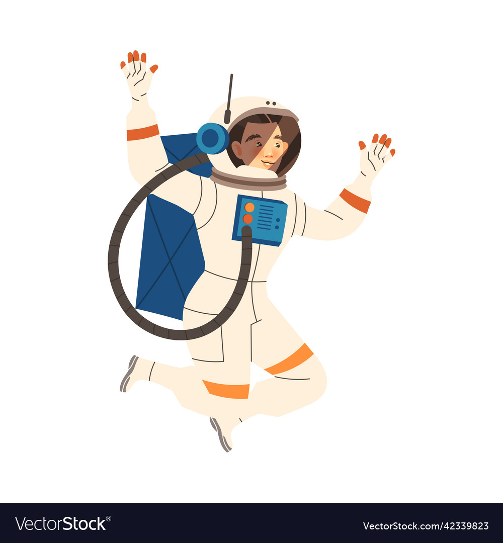 Man astronaut character in outer space vector image Man astronaut character in outer space