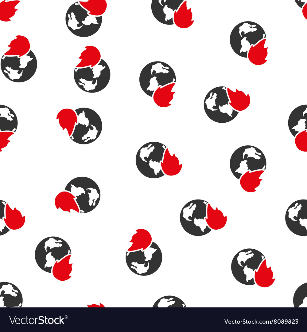 Planet flame flat seamless pattern