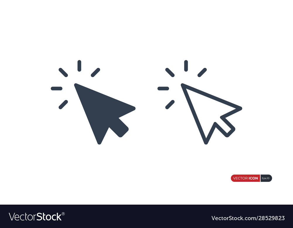 Pointer click icon isolated on white background