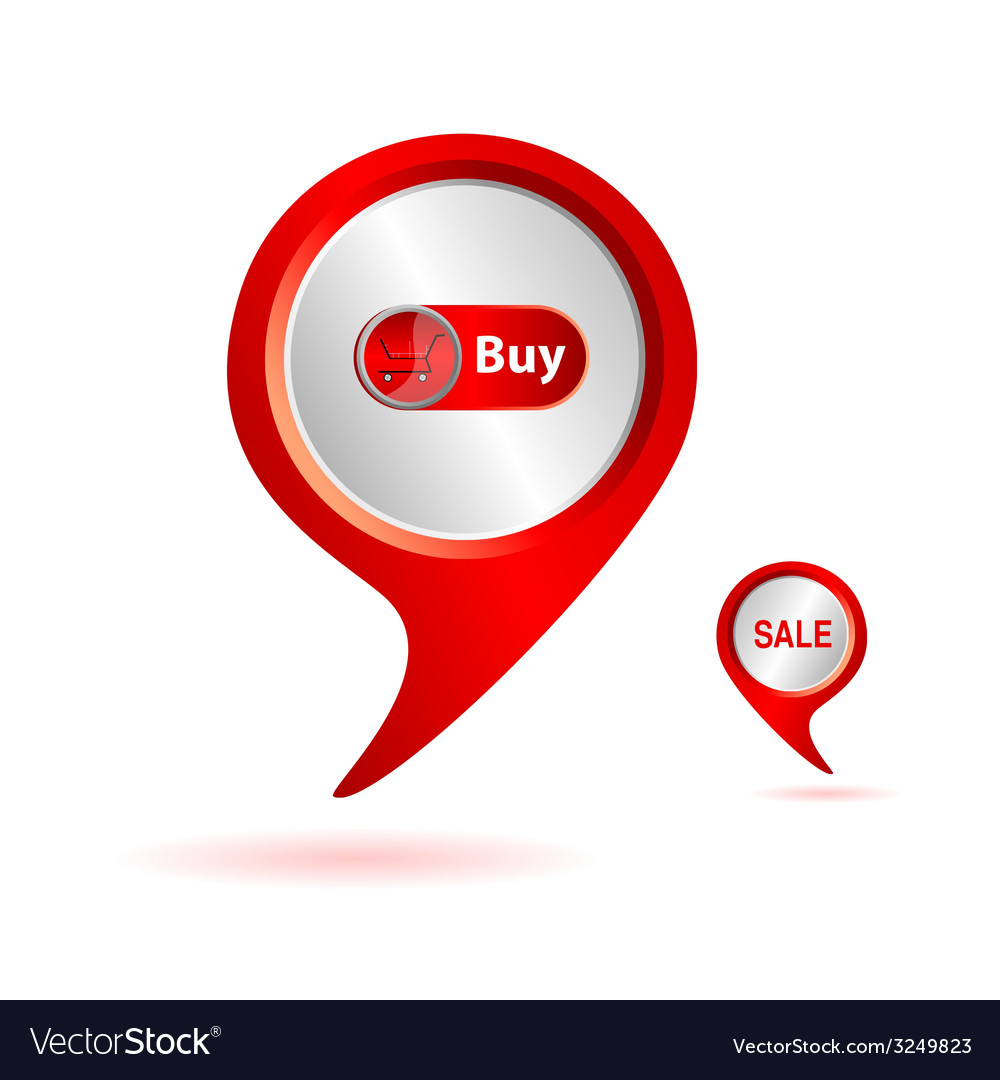 Pointer red with buy icon color