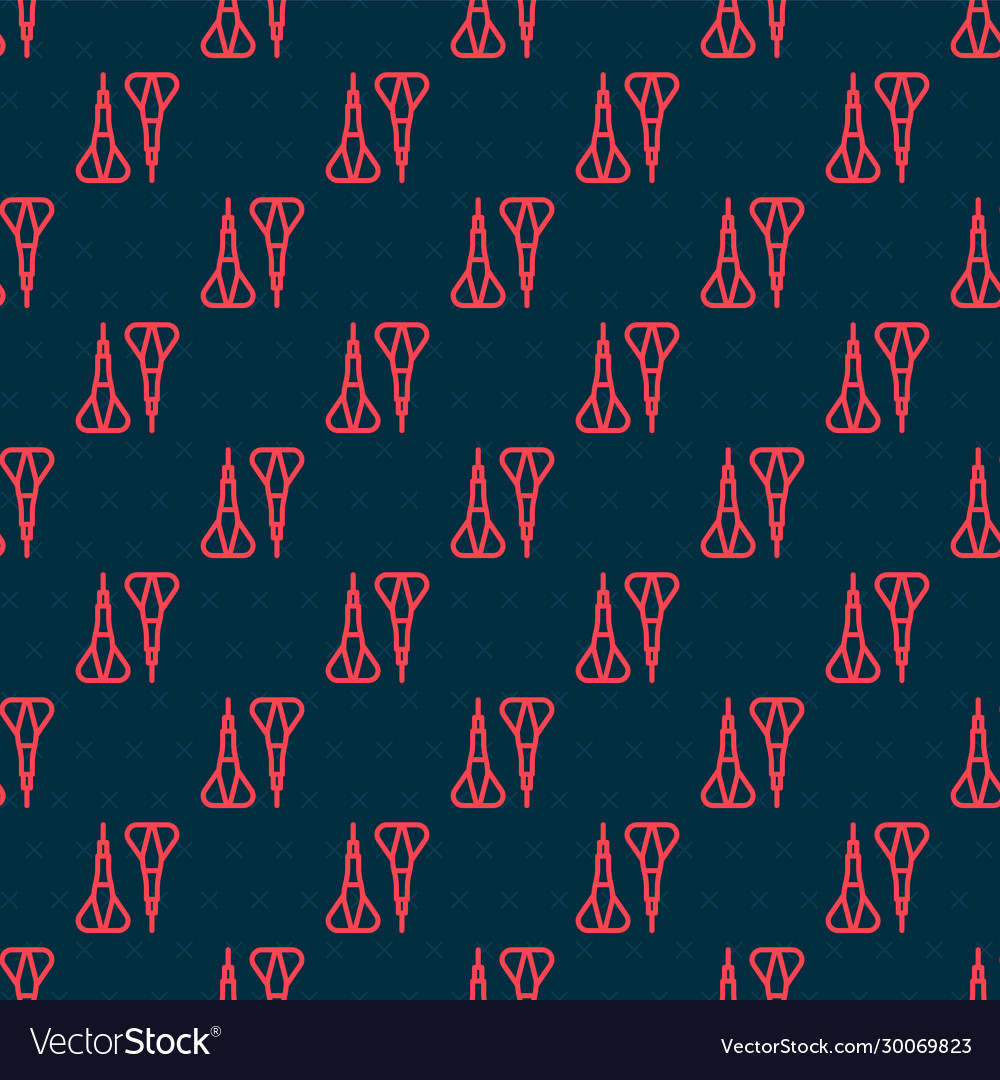 Red line dart arrow icon isolated seamless