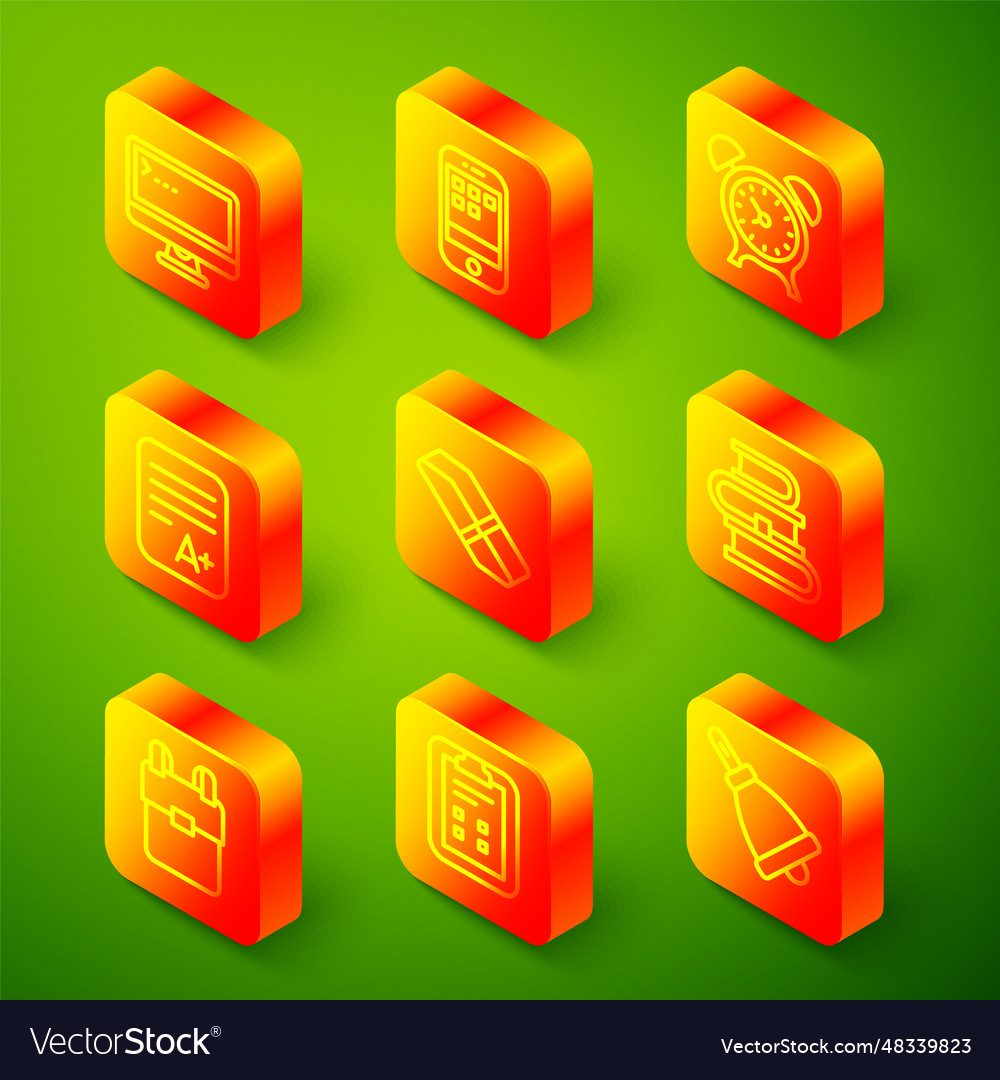 Set line computer monitor smartphone alarm clock Vector Image Set line computer monitor smartphone alarm clock