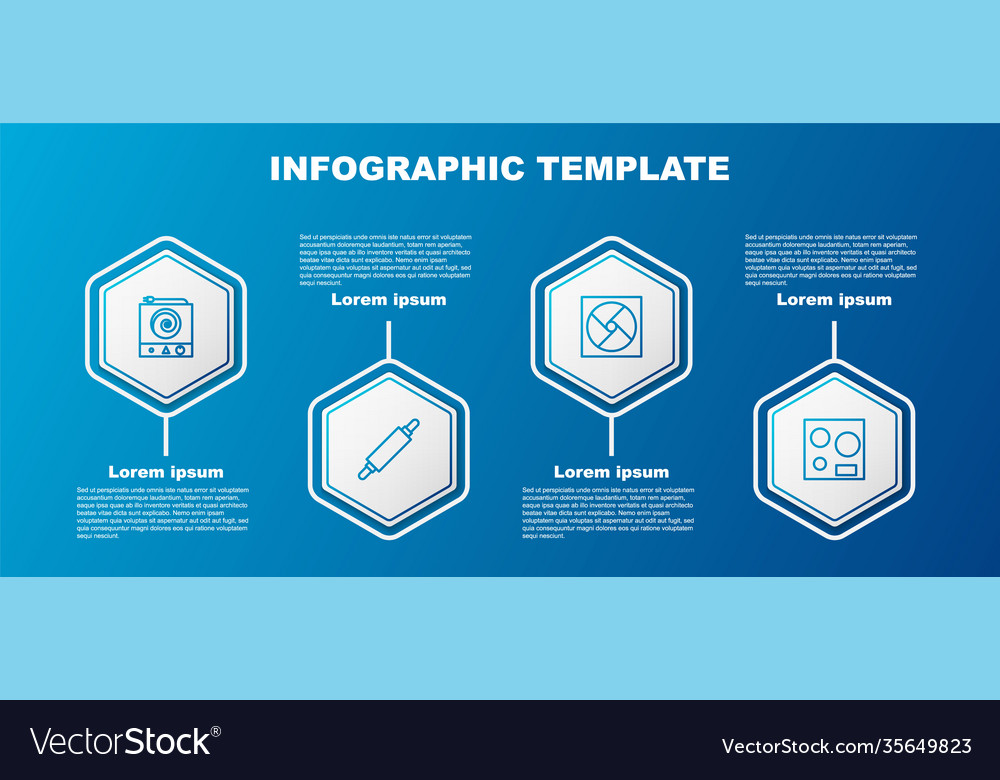 Set line electric stove rolling pin ventilation Vector Image