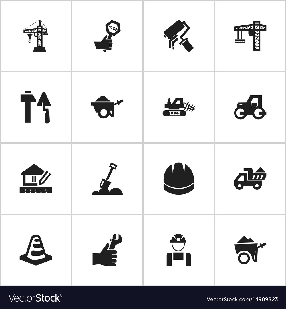 Set of 16 editable structure icons includes
