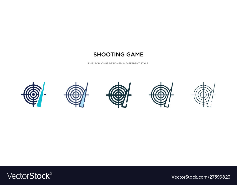 Shooting game icon in different style two vector image Shooting game icon in different style two
