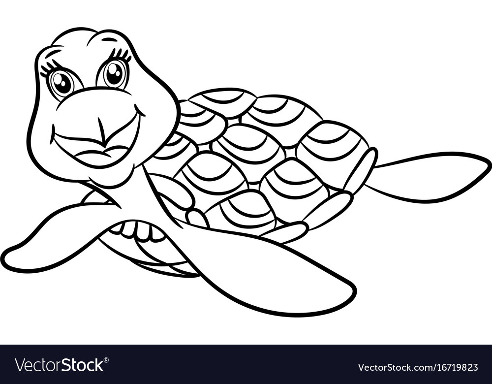 Turtles coloring book Royalty Free Vector Image