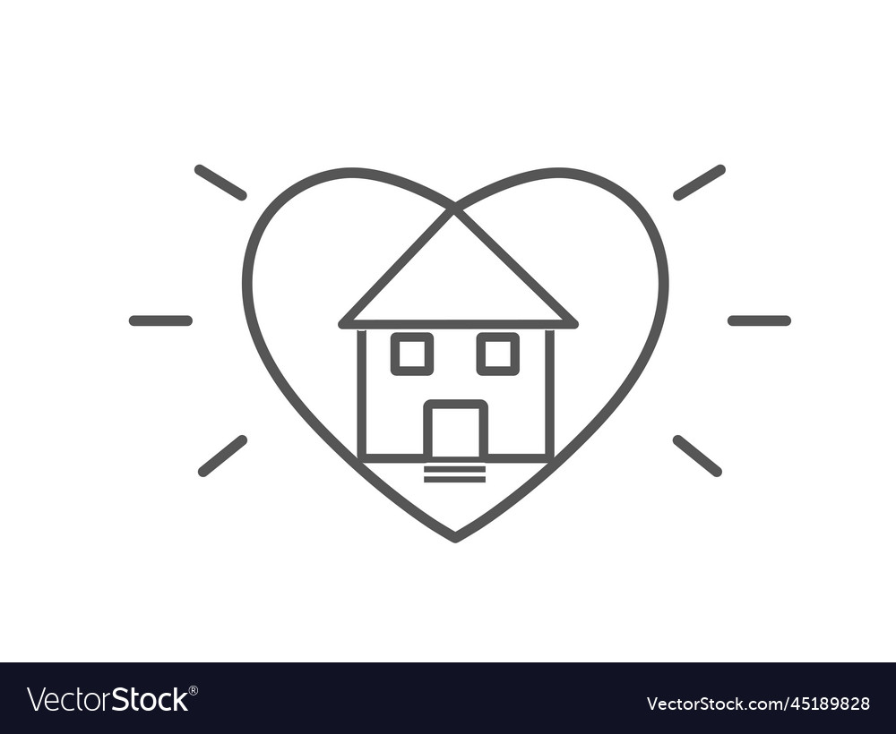 Adopted home and heart Royalty Free Vector Image