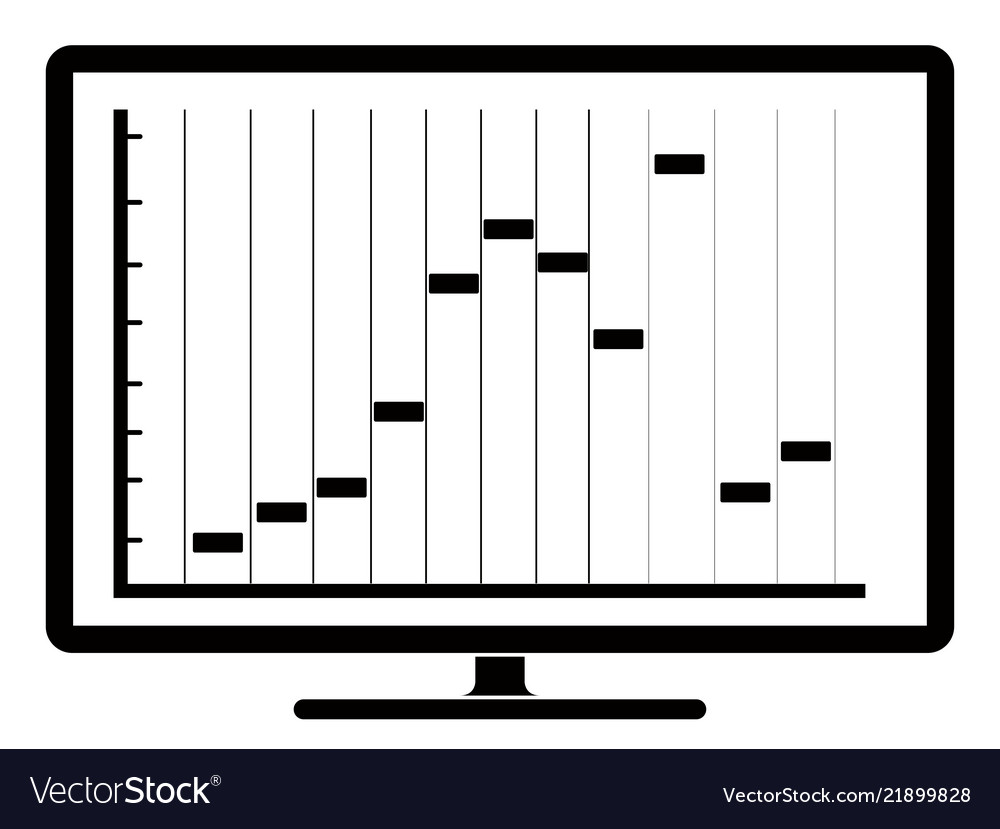 Business graph on a computer screen Vector Image Business graph on a computer screen
