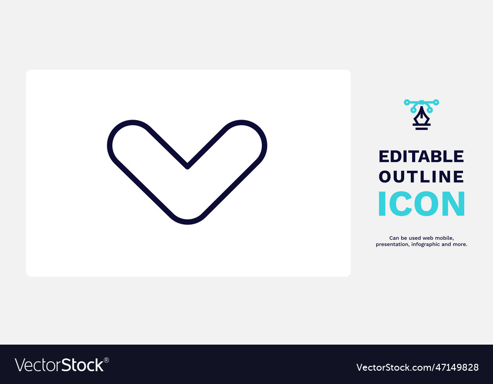 Drop down icon thin line from user vector image Drop down icon thin line from user