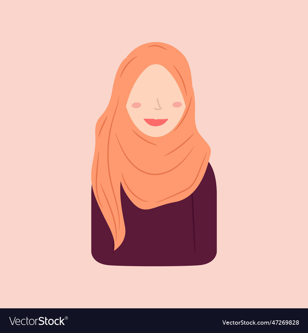 Female Character Designs Wearing Hijab In Trendy Vector Image