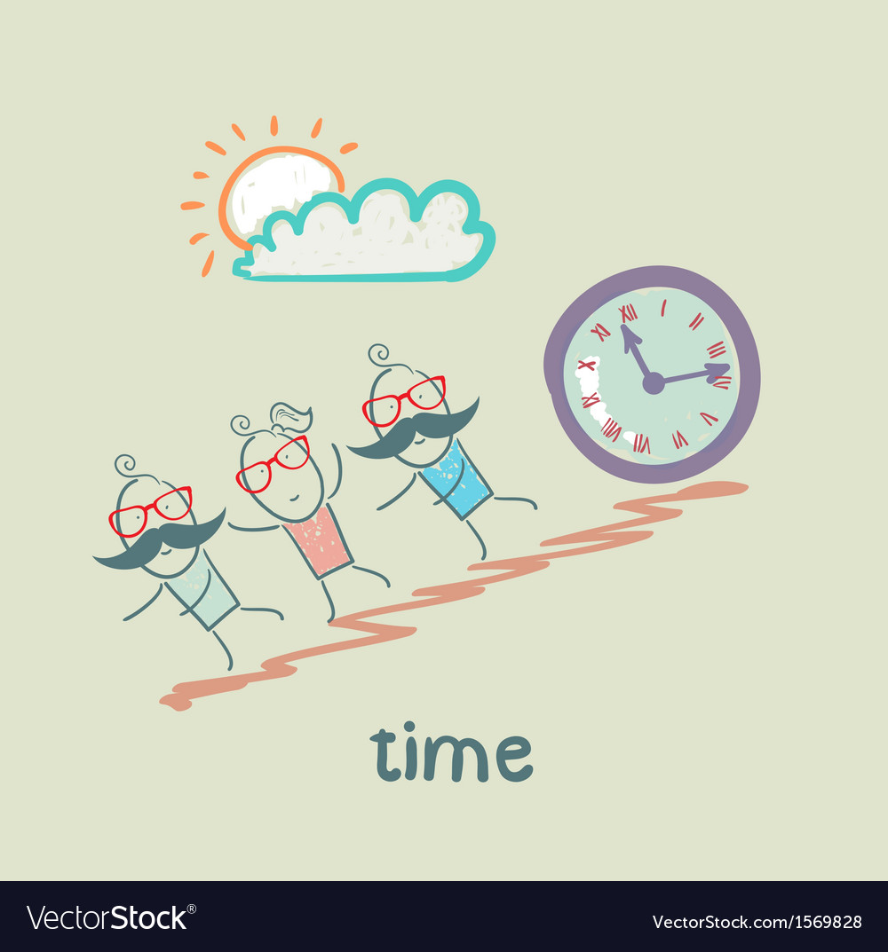 Hours are rolling from the mountain people Vector Image