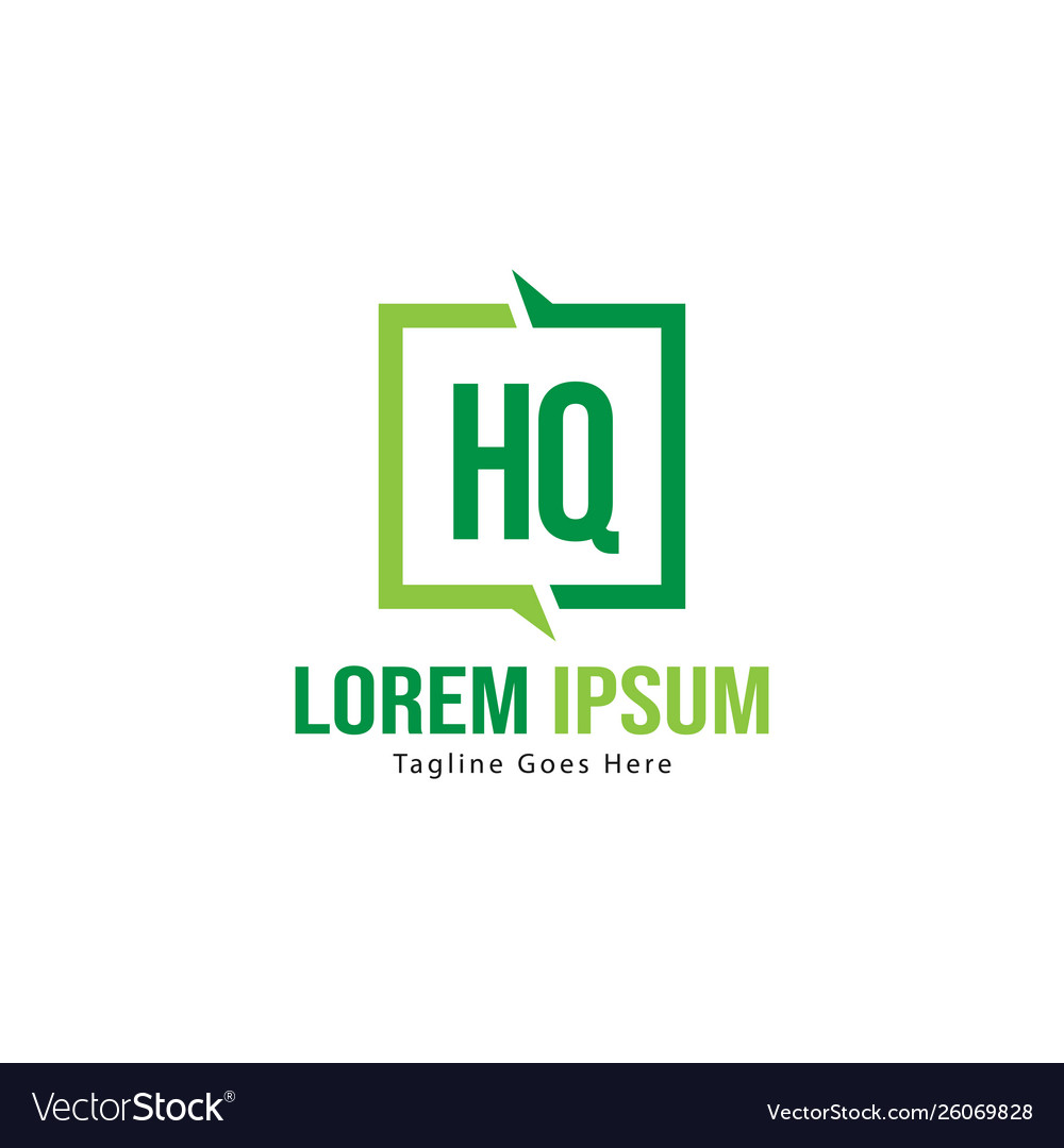 Initial hq logo template with modern frame