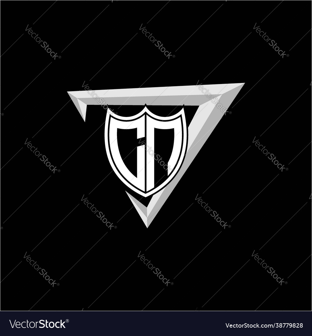 Initial letter c n shield shape with triangular