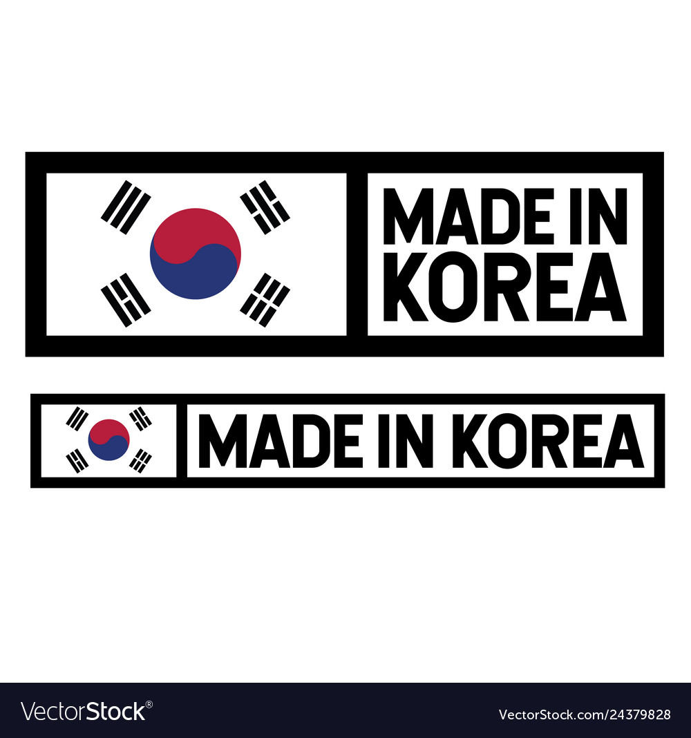 made-in-korea-label-on-white-royalty-free-vector-image