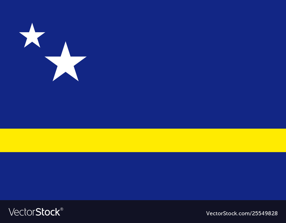 National flag curacao island in caribbean