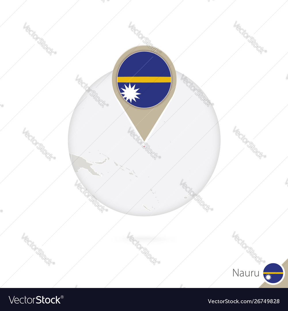 Nauru map and flag in circle