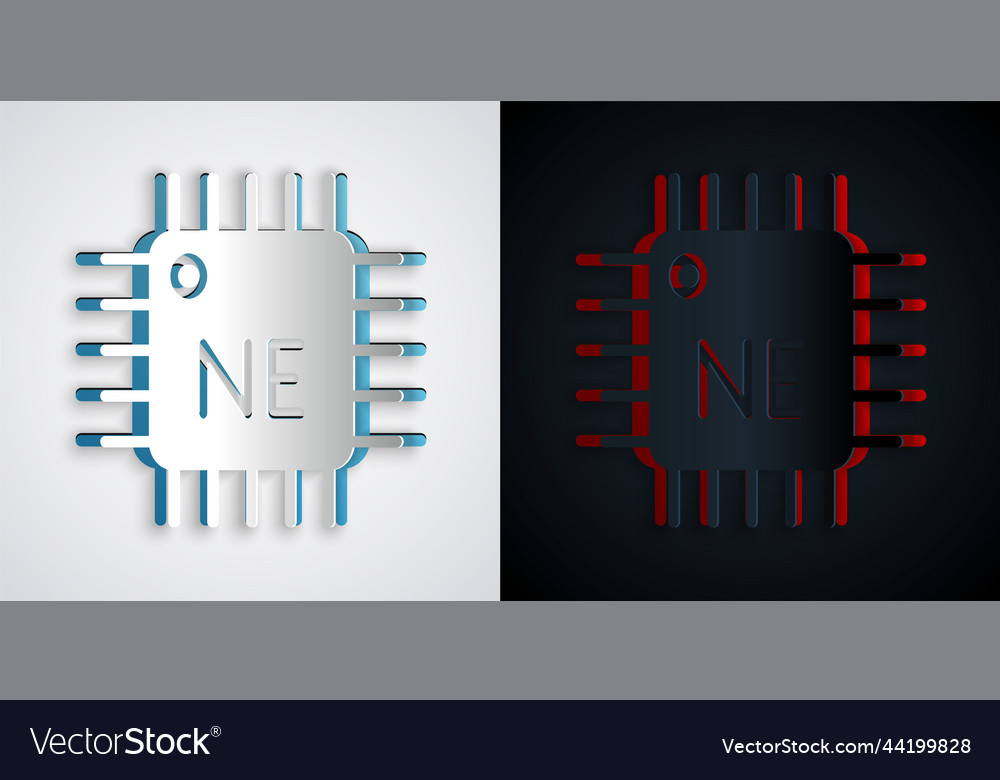 Papier schneiden Computerprozessor mit Mikroschaltungen vector image Papier schneiden Computerprozessor mit Mikroschaltungen