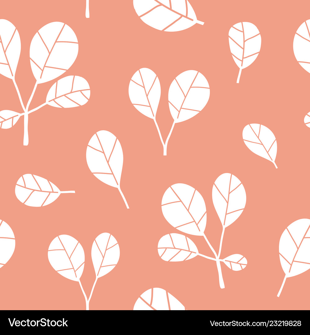 Pink Leaf Seamless Pattern Royalty Free Vector Image