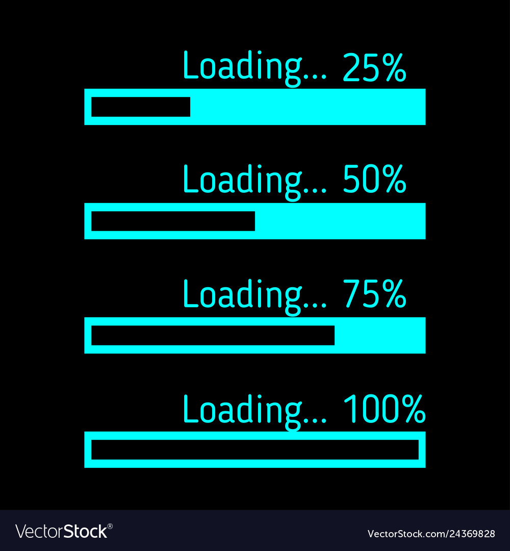 Progress loading bar set of icons load