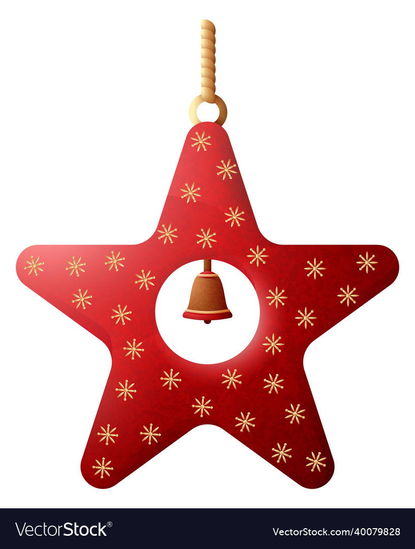 Red glass star festive tree decoration with small