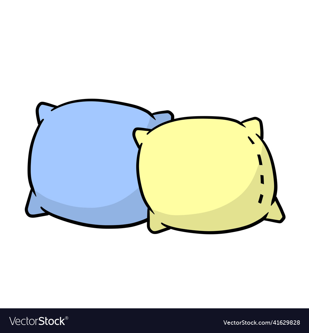 Set of pillows large and small object Vector Image Set of pillows large and small object
