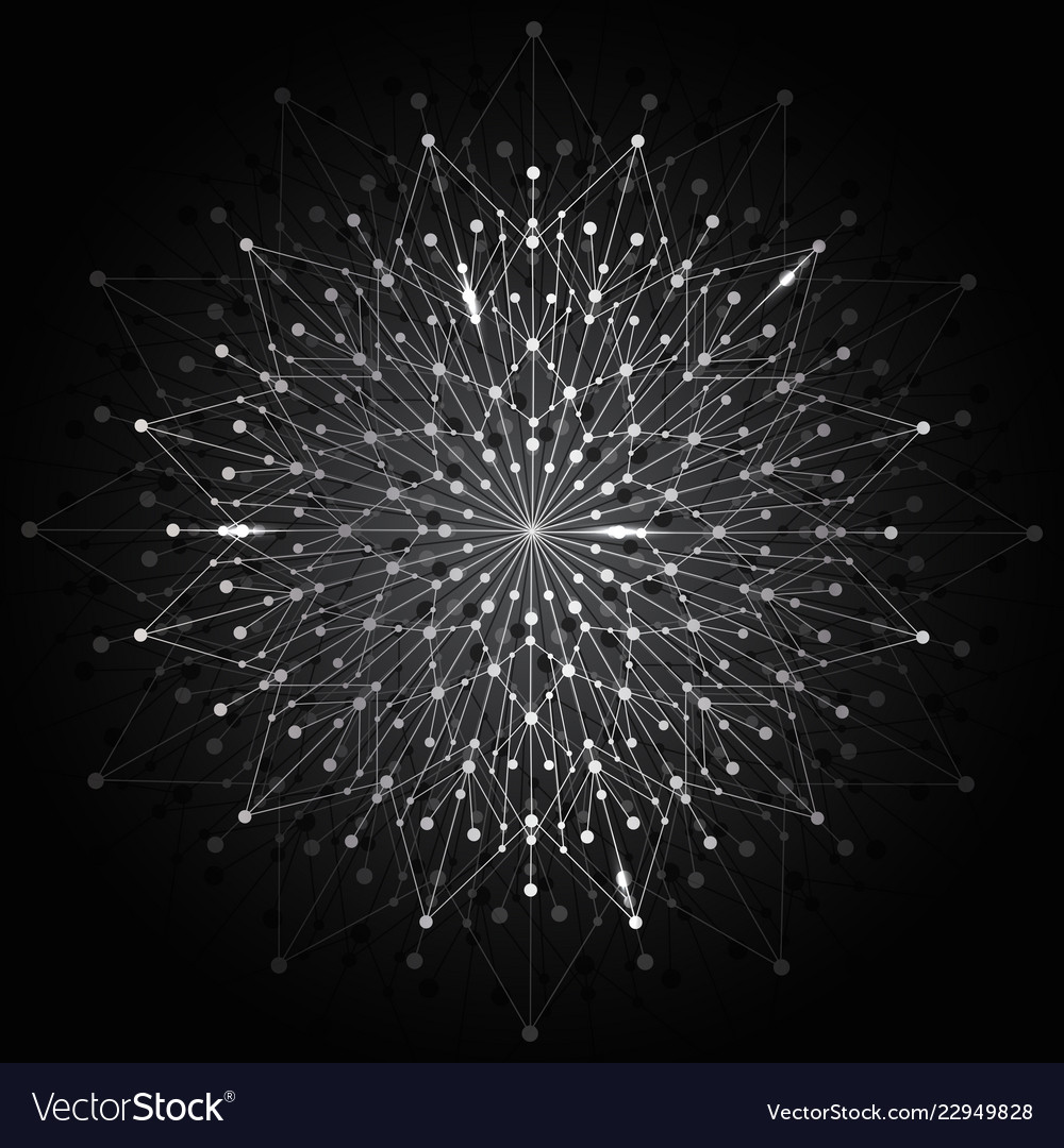 Silver Snowflake - Connected Lines & Dots