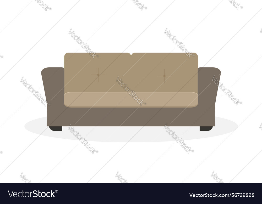 Sofa in braunen Farben auf schwarzen Beinen minimalistisch