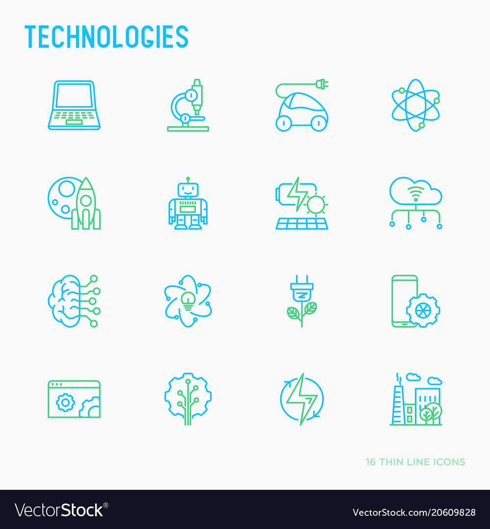 Technology Line Icons - Digital Innovation