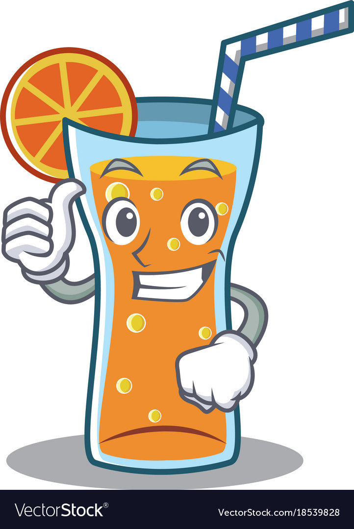 Thumbs up cocktail character cartoon style