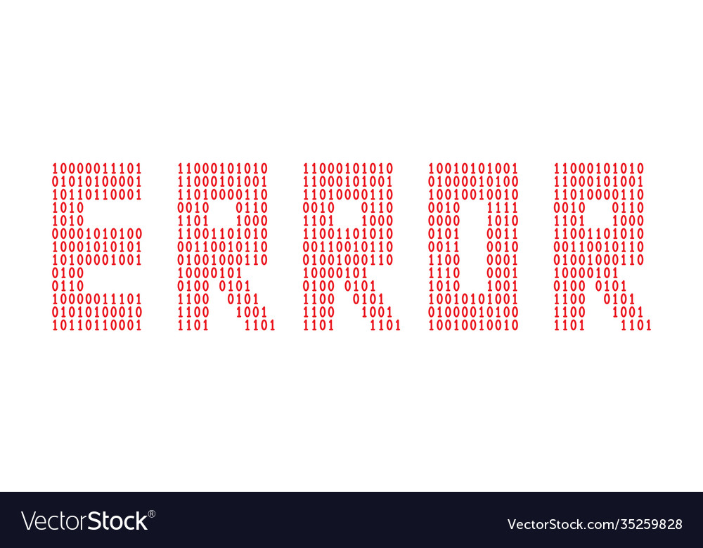 Word-Fehler geschrieben in Binärcode vector image Word-Fehler geschrieben in Binärcode