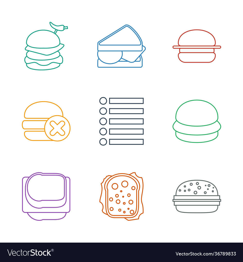 9 burger icons