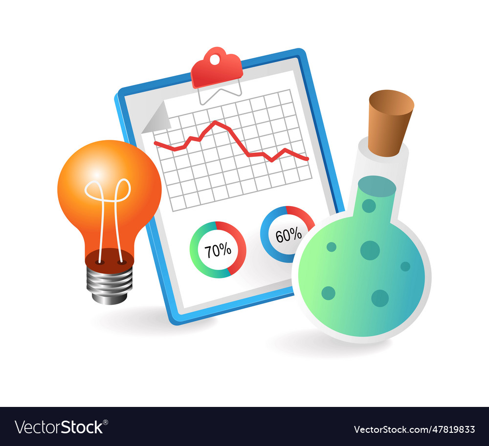 Analyze experimental data and get insightful ideas Vector Image Analyze experimental data and get insightful ideas