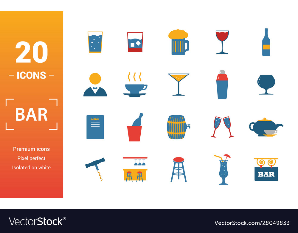 Bar - restorant icon set include creative vector image Bar - restorant icon set include creative