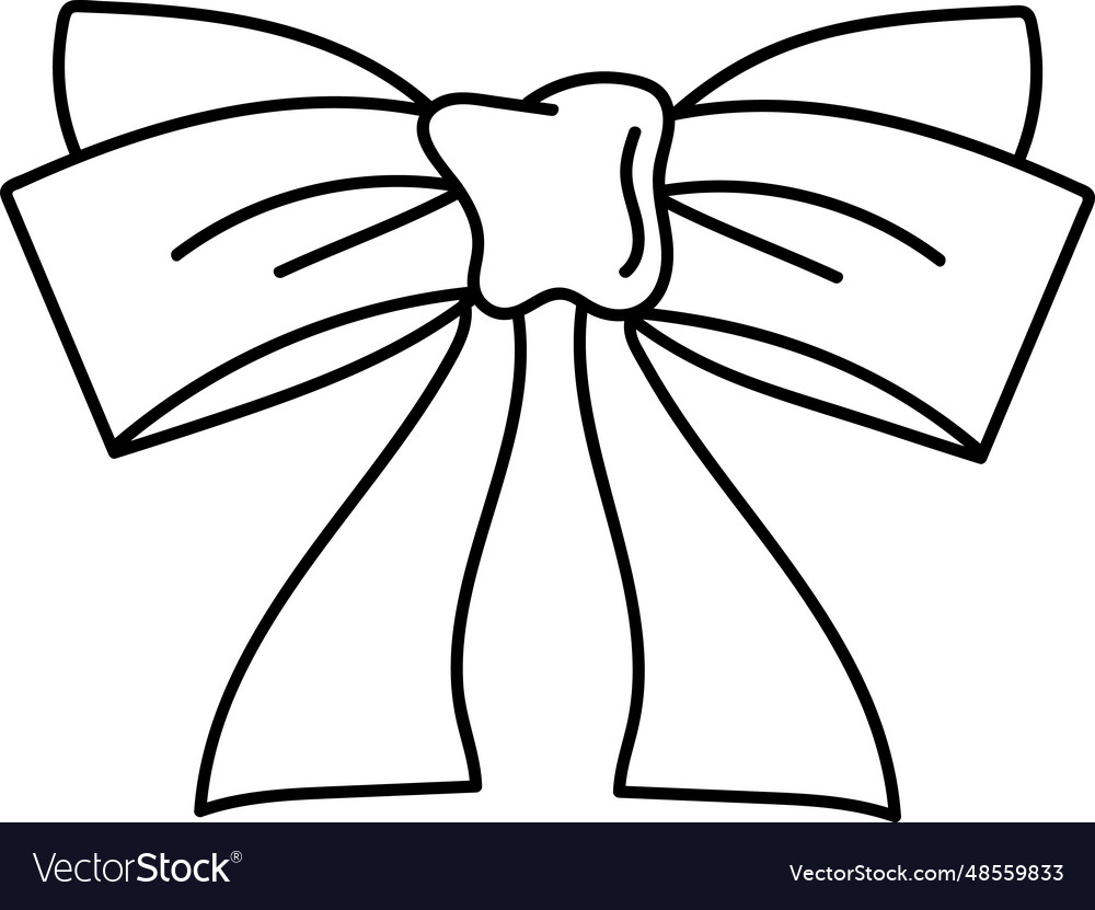 Bow lined doodle Royalty Free Vector Image - VectorStock