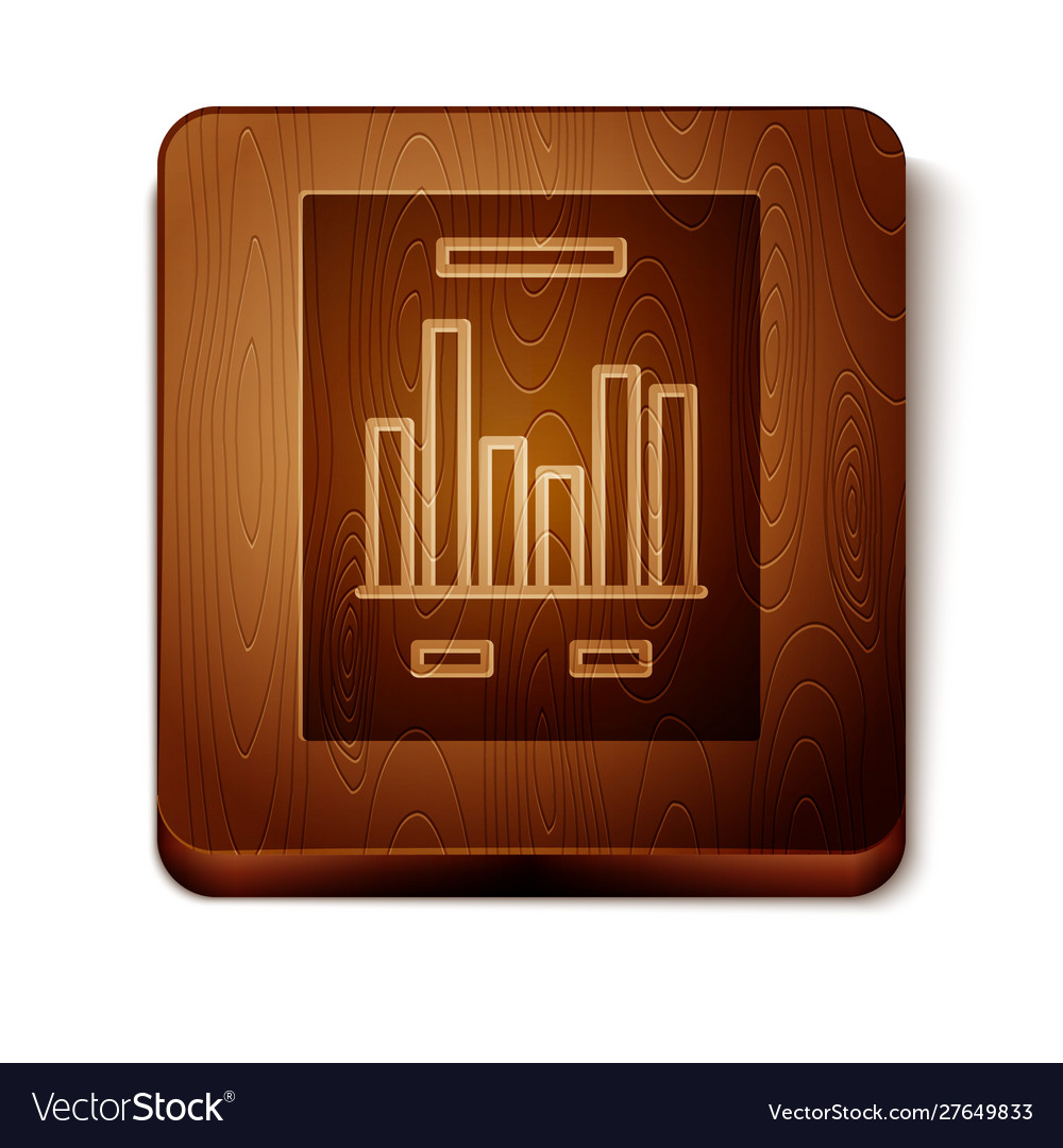 Brown document with graph chart icon isolated vector image Brown document with graph chart icon isolated