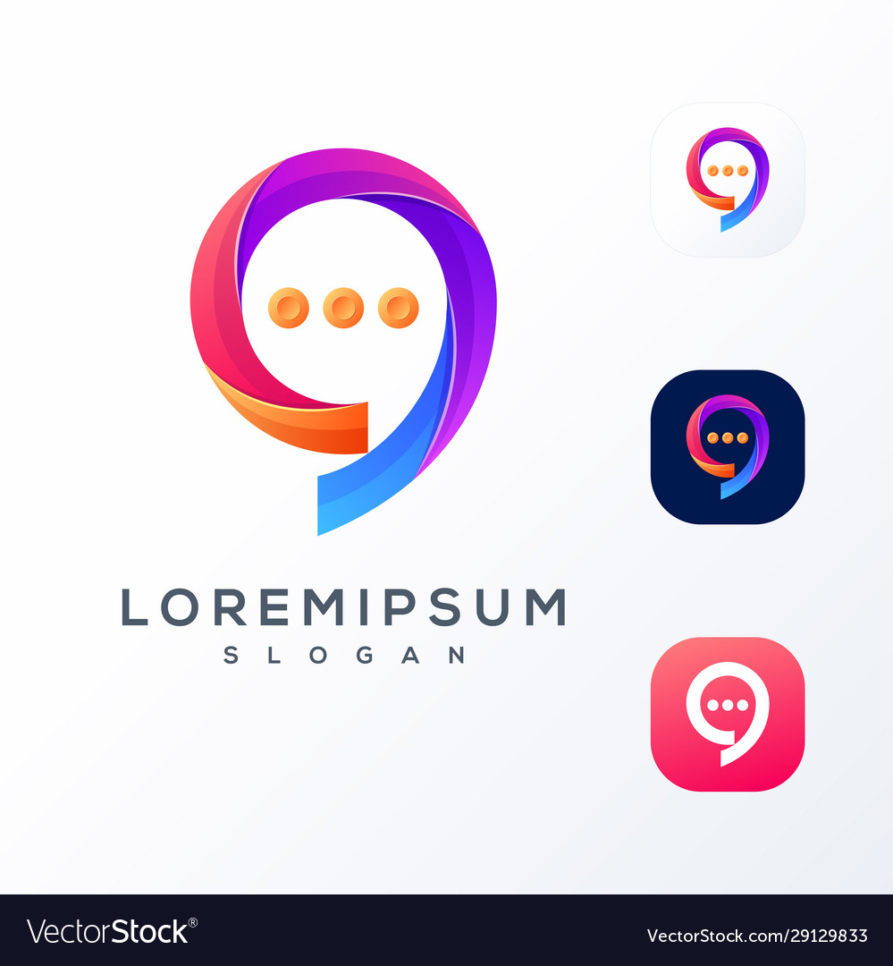 Colorful chat logo design ready to use