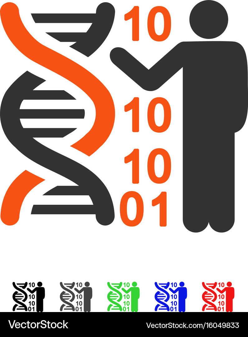 Dna code report flat icon Royalty Free Vector Image