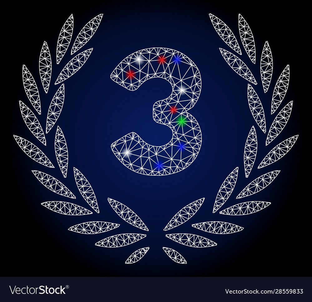 Flare mesh network third laurel wreath with Vector Image Flare mesh network third laurel wreath with