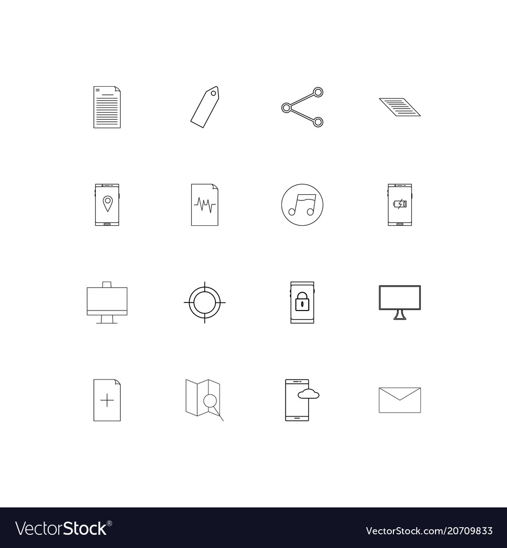 Internet technologies simple linear icons set