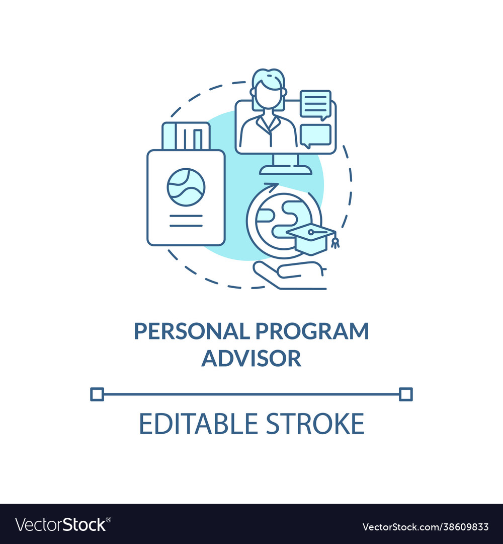 Personal program advisor concept icon vector image Personal program advisor concept icon