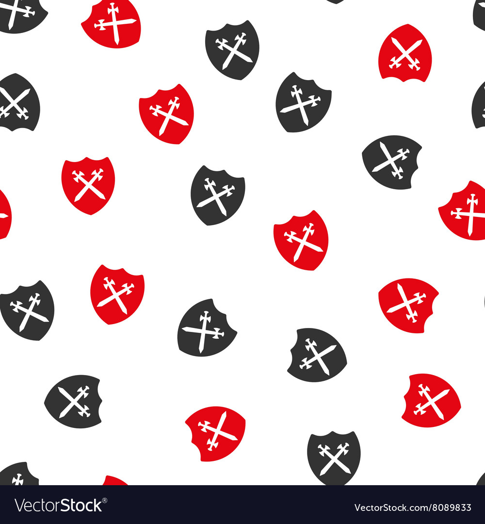Security shield flat seamless pattern