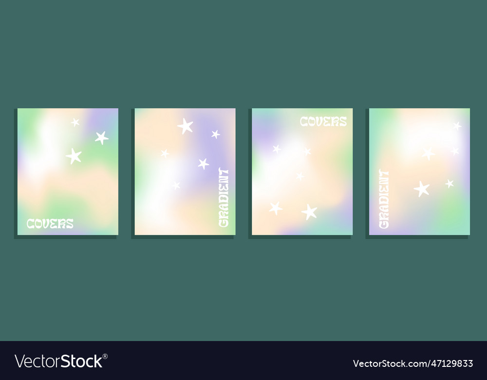 Set of four gradient backgrounds y2k style