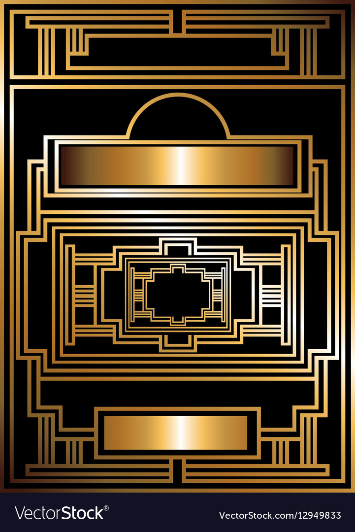 Two-color pattern with art deco frame