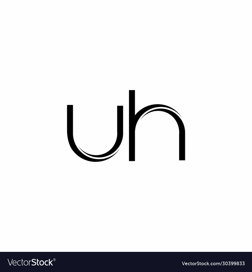 Uh logo monogram with slice rounded modern design