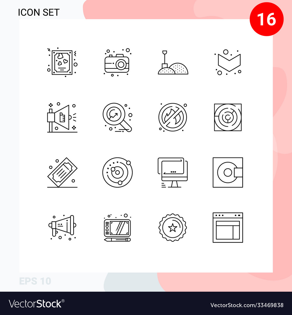 16 universal outlines set for web and mobile