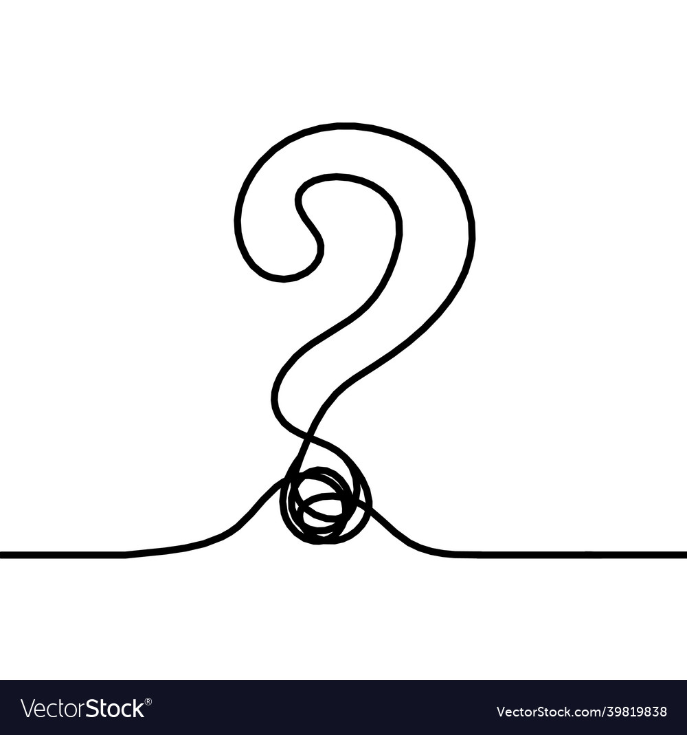 Abstract question mark continuous lines drawing