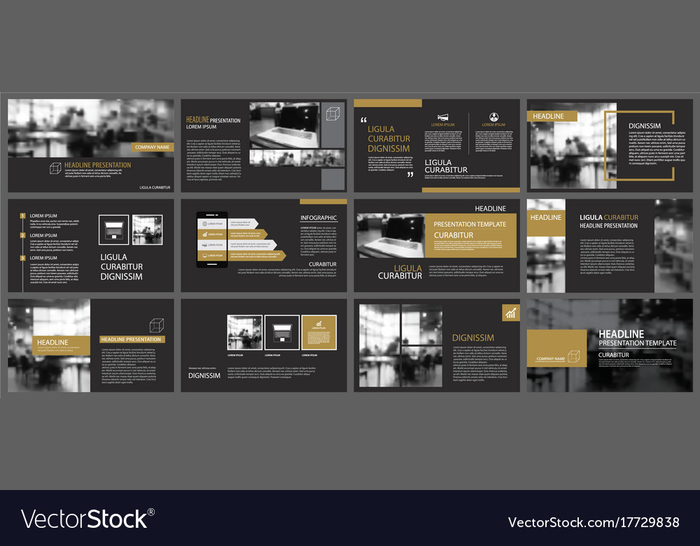 black gold presentation templates and royalty free vector