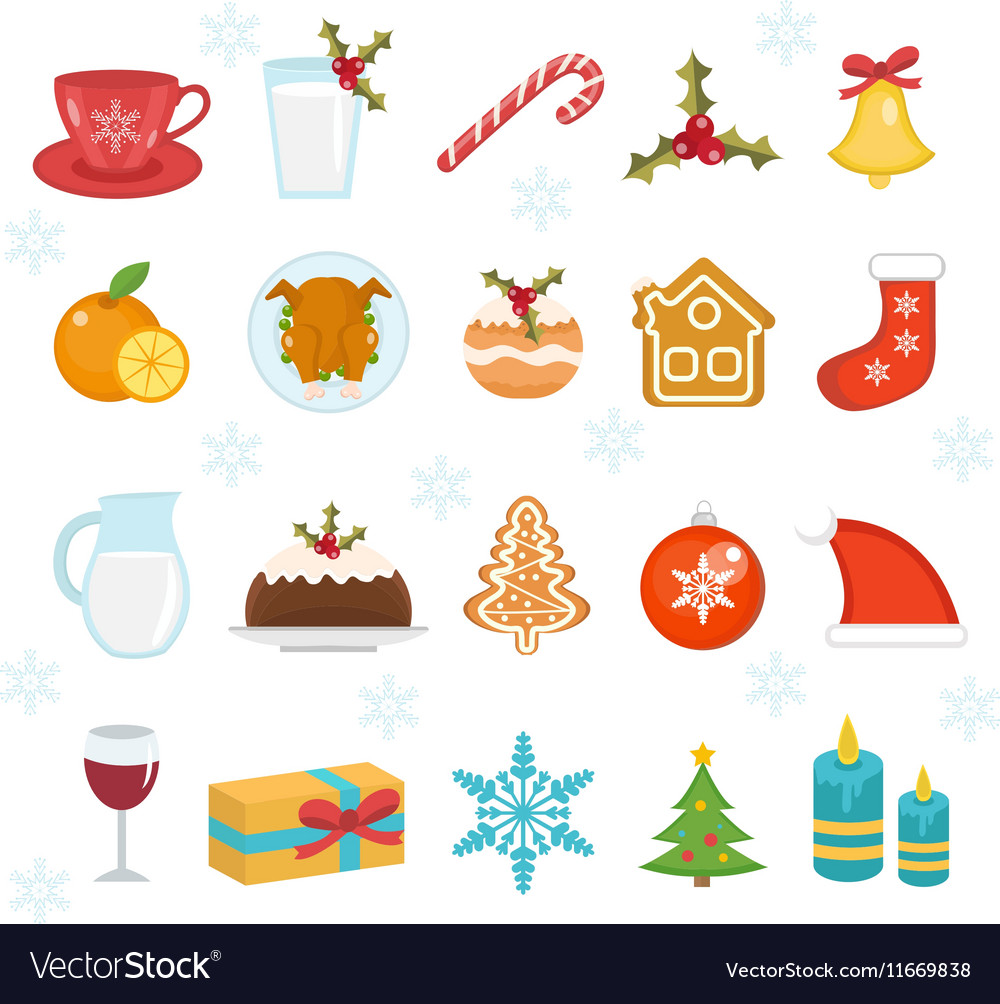 Christmas icons set of traditional