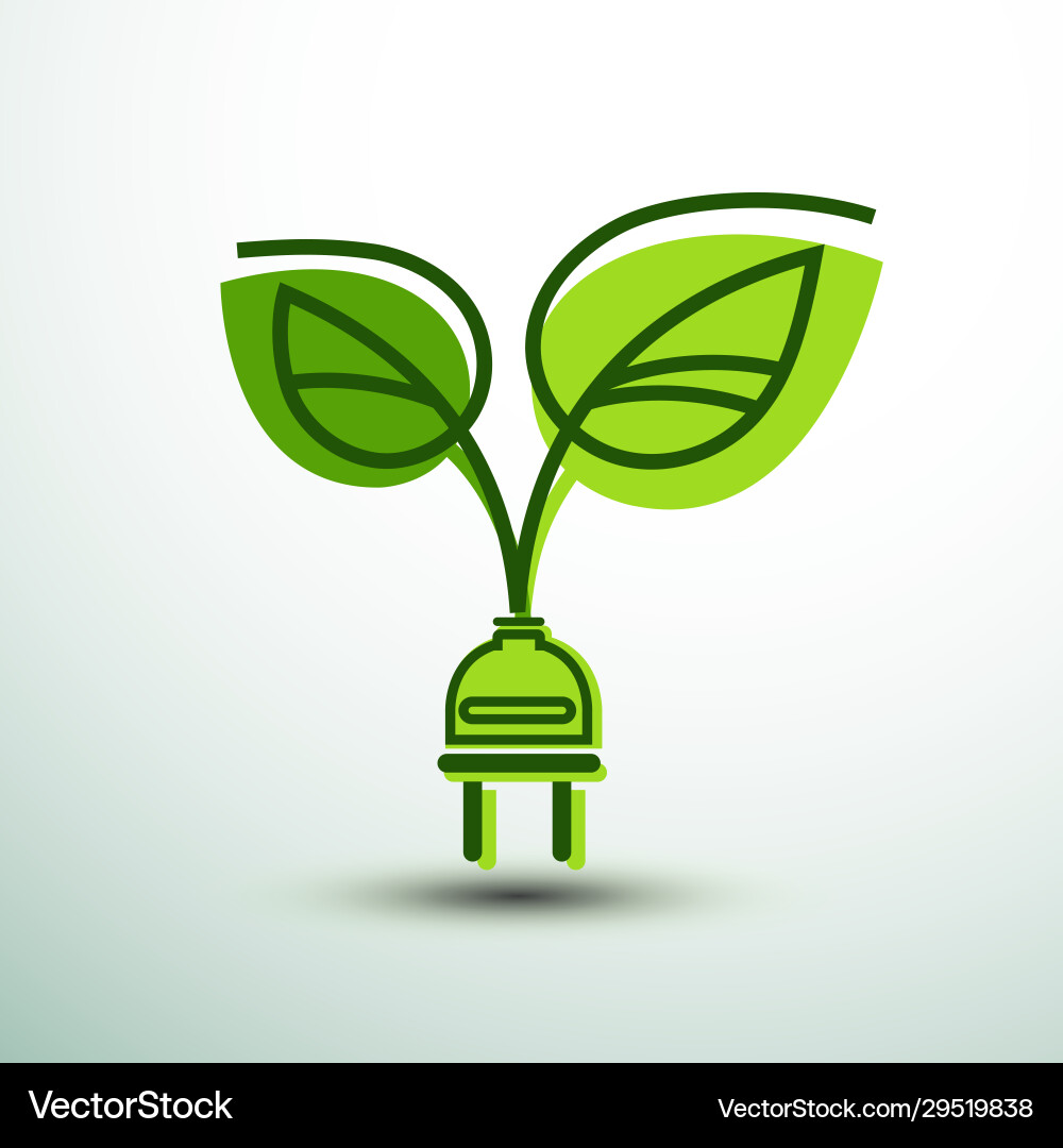 Eco plug Royalty Free Vector Image - VectorStock