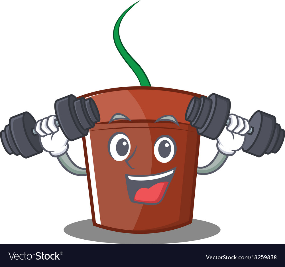 Fitness flower pot character cartoon